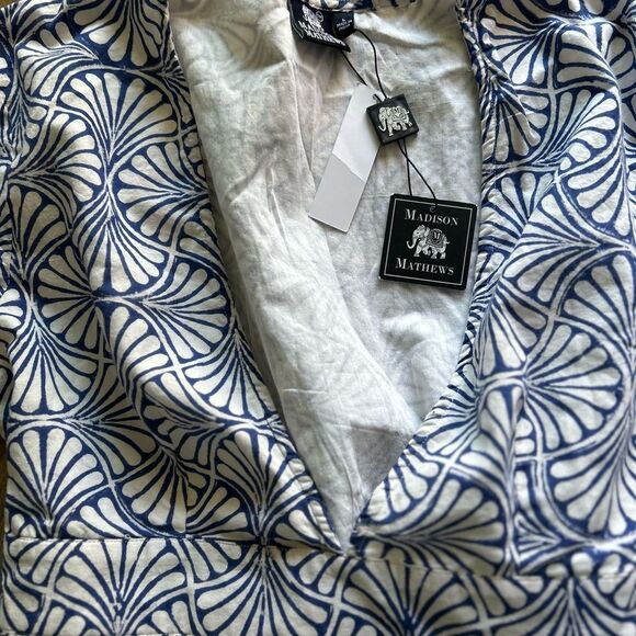 Madison Mathews deep v neck Mini Dress nwt large - Picture 3 of 8